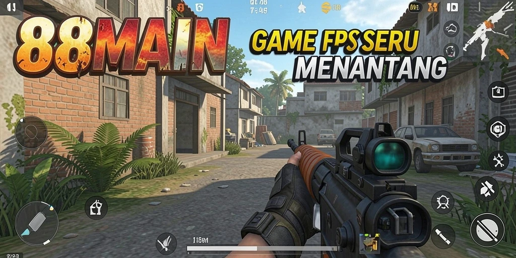 Tampilan gameplay menegangkan di 88MAIN, beraksi dalam adu tembak yang intens.