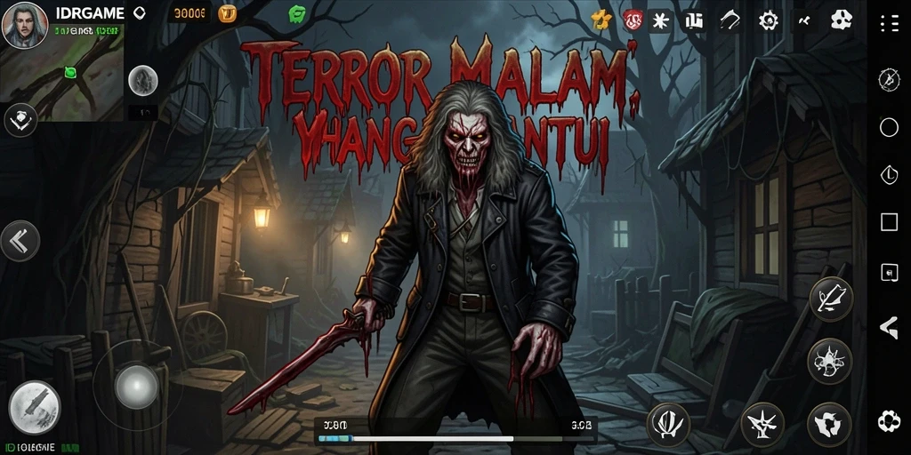 Screenshot gameplay IDRGAME menunjukkan suasana Horror yang gelap dan menegangkan.