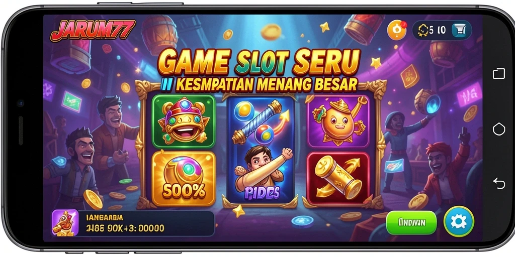 Tampilan gameplay JARUM77 yang seru dan penuh warna.