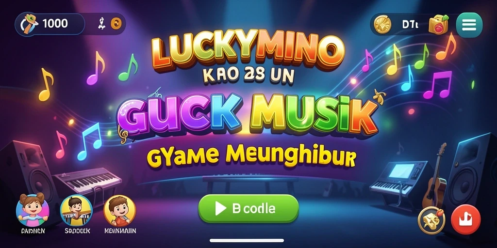 Tampilan gameplay LUCKYMINO dengan momen seru dan interaksi musik.