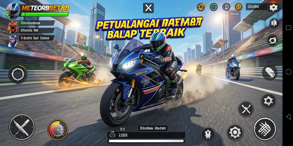 Gameplay seru METEORBET88 dengan balapan motor yang memacu adrenalin.