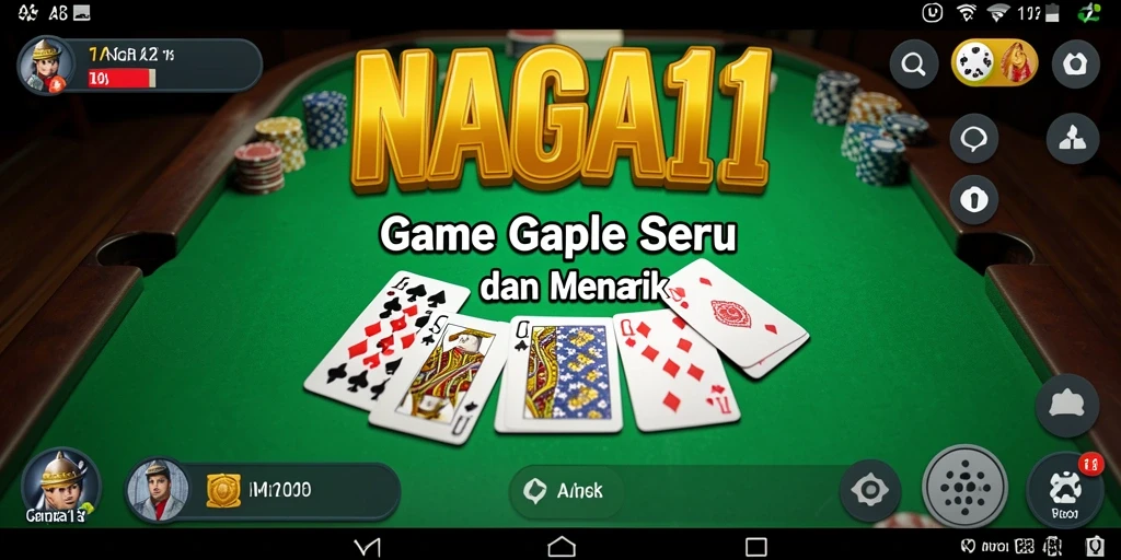Screenshot gameplay NAGA11 yang menunjukkan serunya permainan Gaple.