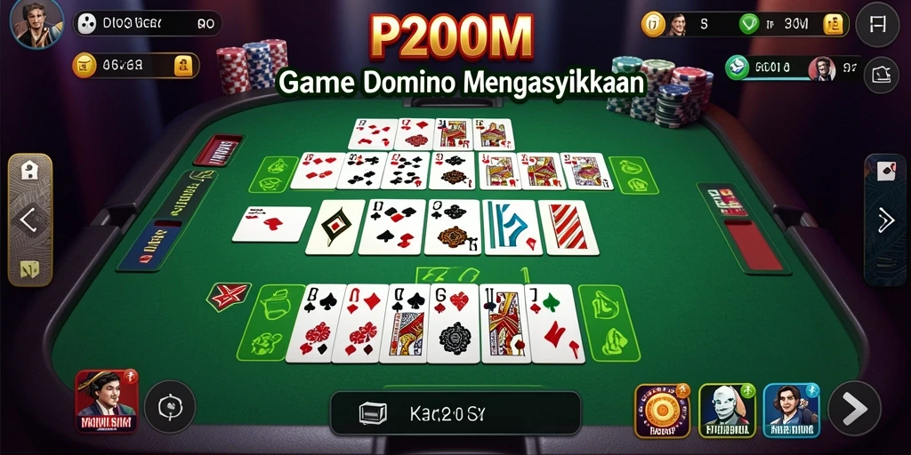 Tampilan gameplay seru P200M dalam permainan Domino.