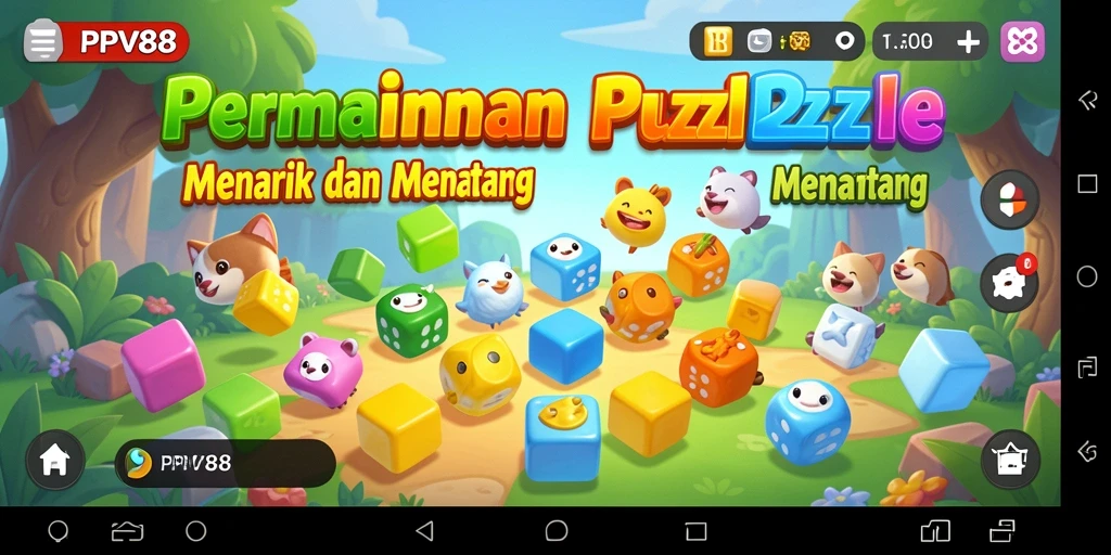 Screenshot gameplay PPV88 yang menampilkan tingkat kesulitan puzzle.