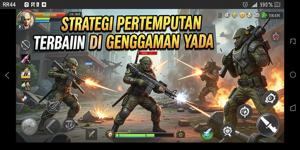 Tangkapan layar gameplay RR44 menampilkan pertempuran strategi yang intens dan menarik.