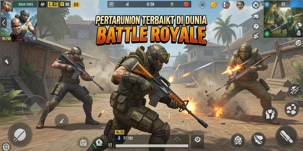 Screenshot RR789 menampilkan aksi seru dalam pertempuran Battle Royale.