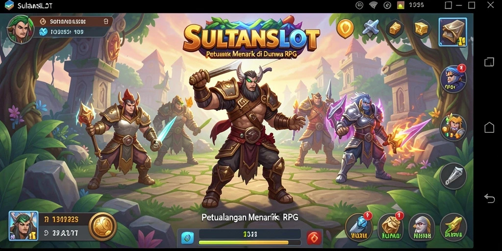 Screenshot gameplay SULTANSLOT menampilkan aksi pertempuran yang seru di dunia RPG.